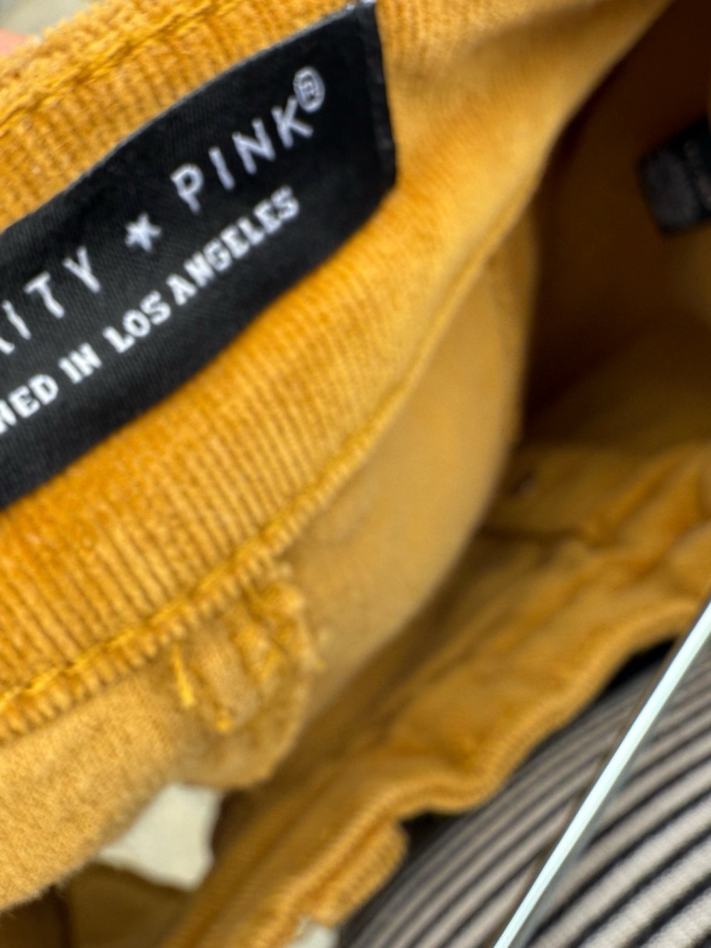 Celebrity Pink Mustard Corduroy Button-Front Skirt - Picture 3 of 4